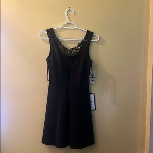 City Studio Black Sleeveless Dress with Lace Detail. Size XS. Nwt